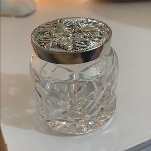 Royal brierley crystal jar with lid